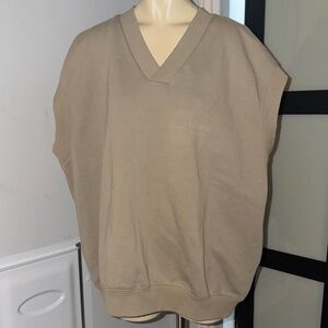 Essentials V-Neck Sweater Vest in Beige